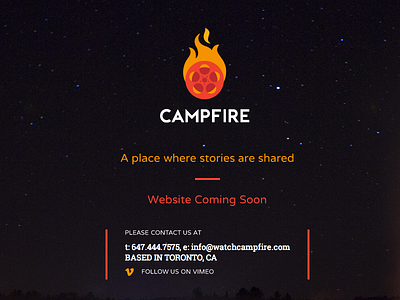 CAMPFIRE colour coming film logo reel soon stars typography web