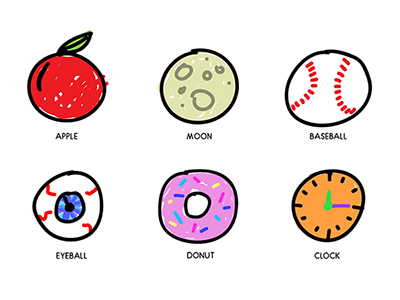 Round things icons round sketch