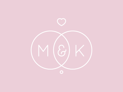 M&K Wedding Logo animation geometric gif heart logo love minimal monogram pink union wedding