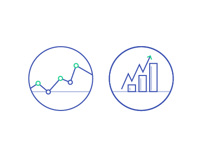 Investment Icons finance graphs icons investing line line icons