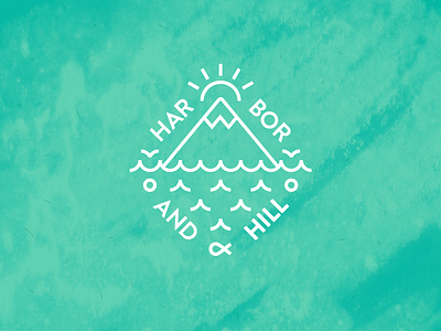 Harbor & Hill Logo diamond emblem fish hill line logo texture type waves