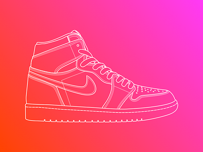 Line Illustration - Air Jordan 1 air jordan gradient illustration kicks line line drawing nike shoe sneaker