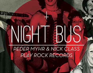 NIGHT BUS blackwhite dj music poster red trouble typography
