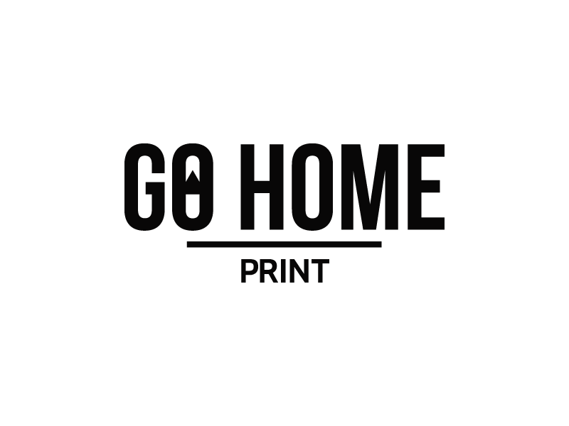 Go Home Logos black and white clean logo magazine print