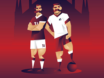 Soccer Wip flyer football illustration moustache retro soccer vintage