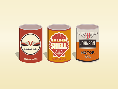Oil Cans cans car johnson oil shell vintage