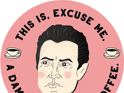 Coaster 01 agent cooper character coaster dale cooper damn fine illustration twin peaks