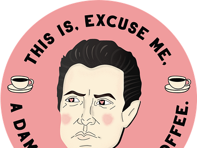 Coaster 01 agent cooper character coaster dale cooper damn fine illustration twin peaks