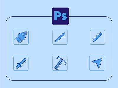 Photoshop themed icons branding design graphic design icons illustration photoshop vector