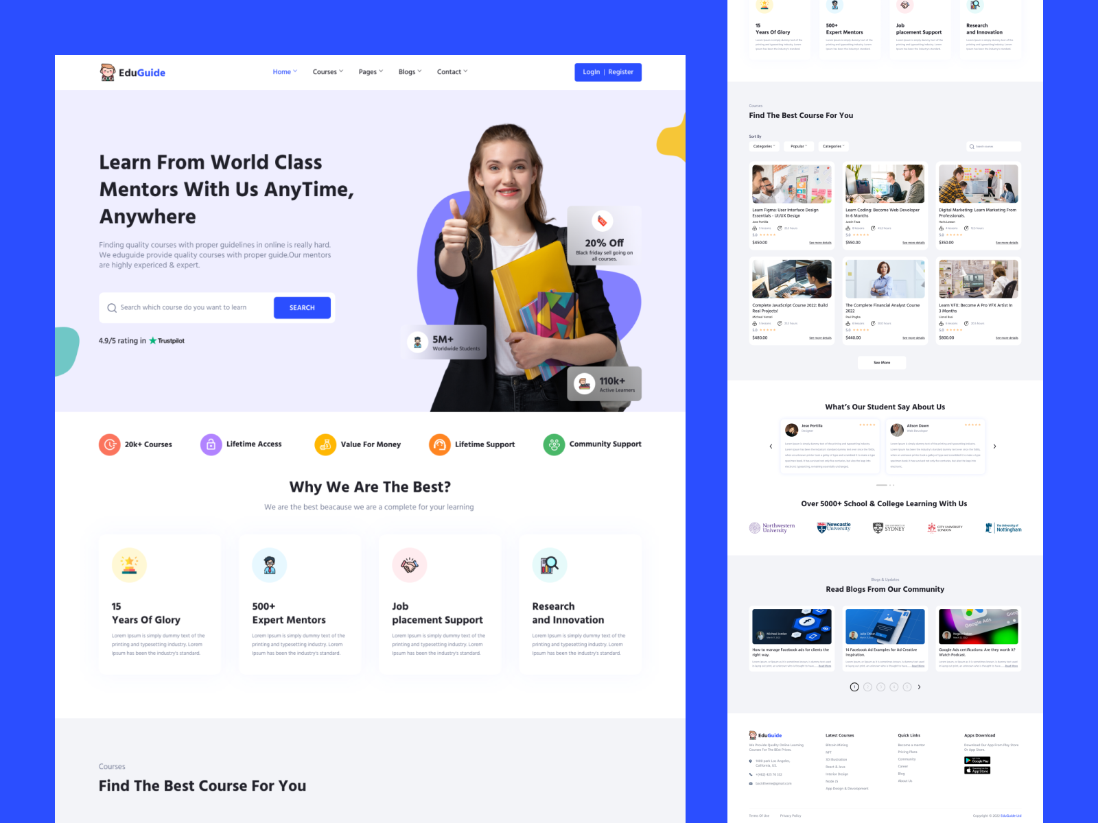 EduGuide - Educational Website by Jawadd on Dribbble