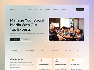 Social Media Management Website Header