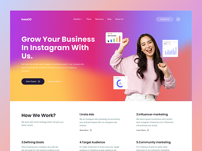 InstaGO - Instagram Marketing Website Header