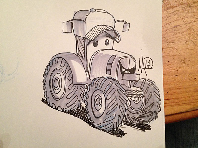 Git you some tractor! illustration inktober
