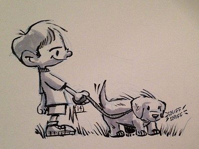 Dog Walkin'! illustration inktober