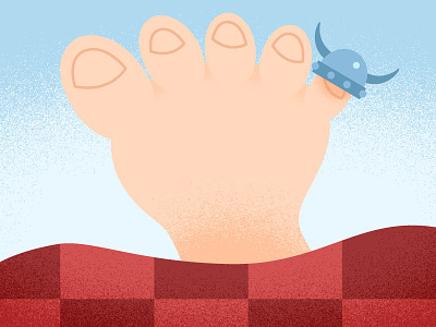 Article Illo for our internal team blog illustration toes viking helmets