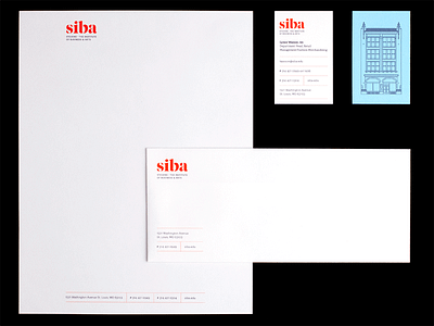 Siba Stationery architecture brand identity branding college red school stationery stencil