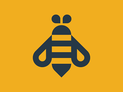 Mark for a social app bee brand identity branding geometric gold gray honey logo mark symbol trademark