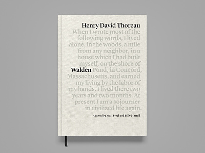 The New Walden: Front Cover book design foil stamped hardcover literature lyon typography
