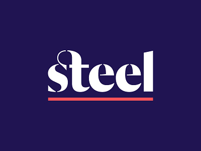 Steel Logotype bold branding indigo logo logotype red stencil studio typography