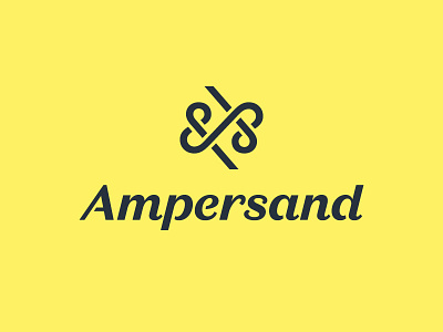 Ampersand Logo ambigram ampersand branding charcoal icon identity italic logo logotype loops yellow
