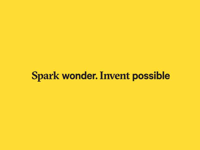 Cade Museum – Tagline Animation branding calibre invent possible sectra spark tagline wonder yellow