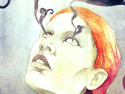 The Oracle digital fantasy portrait sci fi watercolor woman