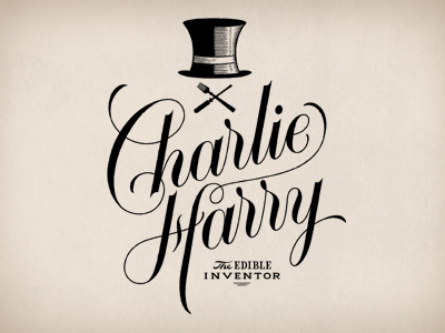 Charlie Harry branding decorative design hand drawn lettering logo sketch victorian vintage