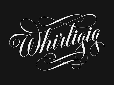 Whirligig Logotype decorative design flourish lettering logo type typography