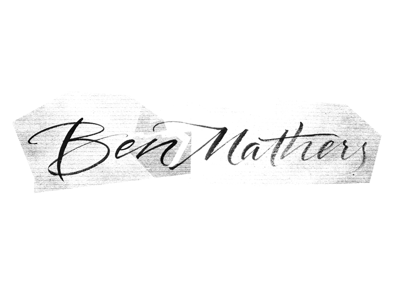 Ben Mathers Logotype brand branding calligraphy design hand drawn lettering logo type typography