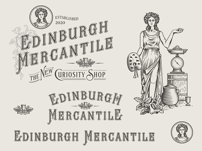 Edinburgh Mercantile Branding branding design illustration lettering logo logotype type typography vector vintage