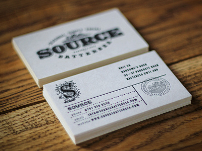 Source letterpress business cards