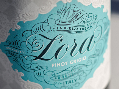 L'ora – White Wine Label beer beverage branding calligraphy design flourish logo luxury mark script spirits wine
