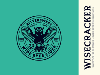 Wide Eyes Cider badge branding customtype design identity illustration lettering logo package retro seal vintage