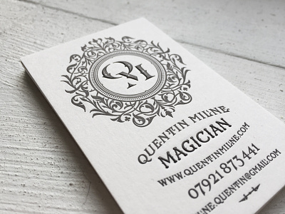 Quentin Milne Business Cards classic craft decorative design handdrawn lettering logo monogram retro typography vintage