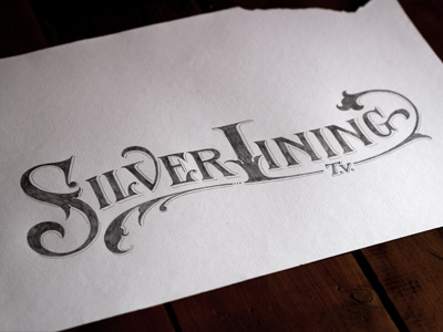 Silverlining TV branding design floral hand drawn lettering logo retro sketch texture vector vintage