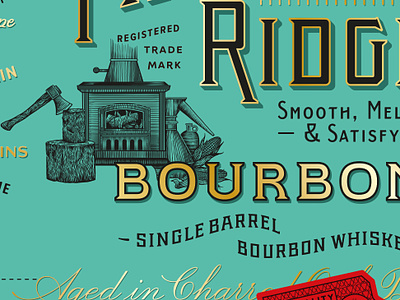 Bourbon Package design etching handdrawn illustration label lettering luxury packaging premium spirits typography