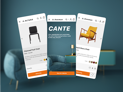 Aseman App app ferniture ferniture app graphic design illustration landing page mobile app sell ui