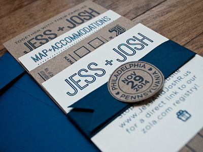 Wedding Invitation invitation kraft paper navy wedding