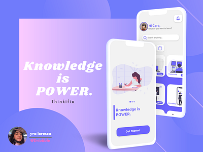 Thinkific “Knowledge is power. Share it.” Mobile UI App app design icon illustration ui ux