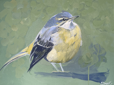 Chubby Bird acrylic bird painting