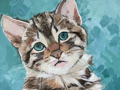 House Kitten cat kitten painting