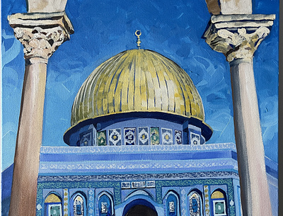 Dome of the Rock acrylic design dome of the rock illustration islam painting shrine
