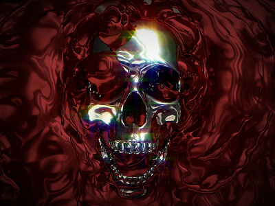 3D Skull 3d death red render skull