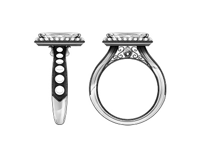 Ring design design diamond jewelry metal ring sketch