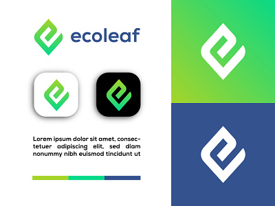 ecoleaf logo design app branding design icon illustration logo typography ui ux vector