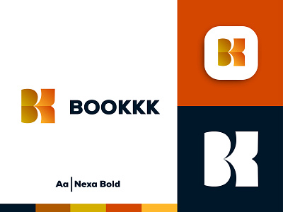 Letter BK BOOKKK Logo Design app branding design icon illustration logo typography ui ux vector