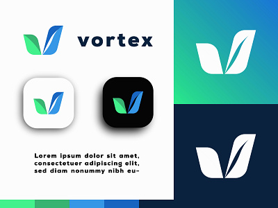 vortex logo design app branding design icon illustration logo typography ui ux vector