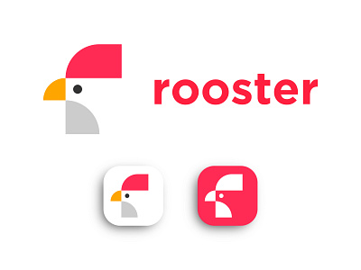 Simple Rooster Logo Design app branding design icon illustration logo typography ui ux vector