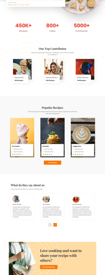 Food Recipe Landing Page by abdul basit for Maccario Lab on Dribbble