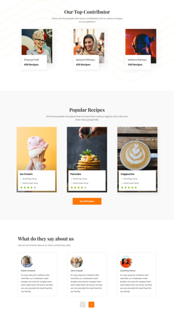 Food Recipe Landing Page by abdul basit for Maccario Lab on Dribbble